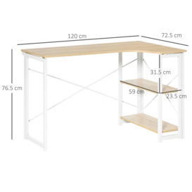 L-Shape Folding Corner Computer Desk with 2 Shelves for Home Office - thumbnail 3