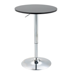 Round Height Adjustable Bar Table Counter Pub Desk with Metal Base - thumbnail 2