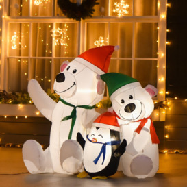 4ft Christmas Inflatables with Bears and Penguin Xmas Decoration - thumbnail 2