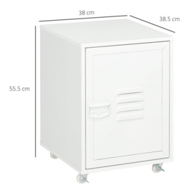 Bedside Table, Rolling End Side Table, Mobile Storage Cabinet - thumbnail 3