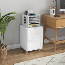 Bedside Table, Rolling End Side Table, Mobile Storage Cabinet - thumbnail 2