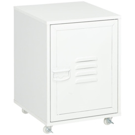 Bedside Table, Rolling End Side Table, Mobile Storage Cabinet - thumbnail 1