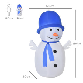 6ft Christmas Inflatable Snowman Outdoor Blow Up Decoration - thumbnail 3