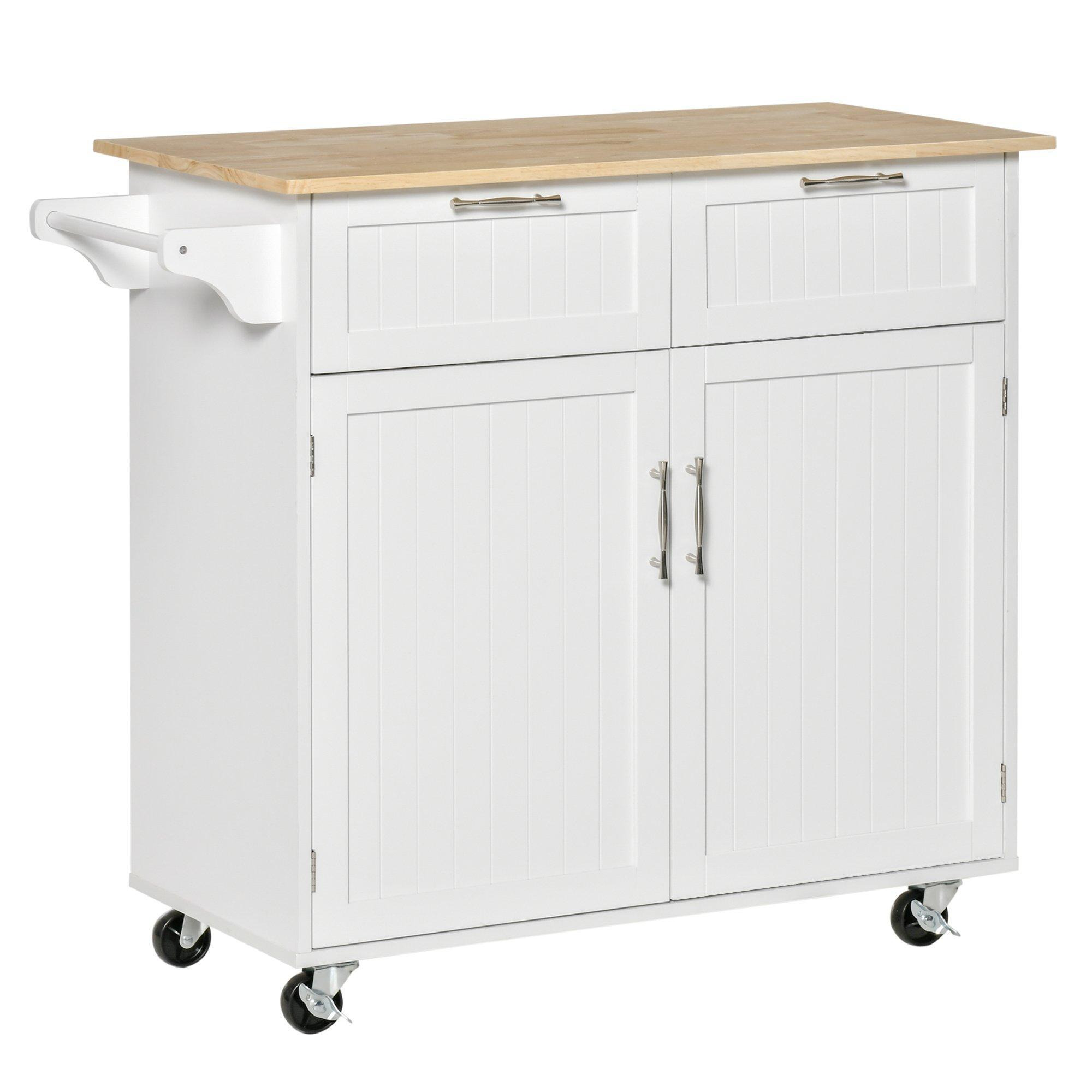 Rolling Kitchen Island Storage Kitchen Cart with Adjustable Shelves - image 1