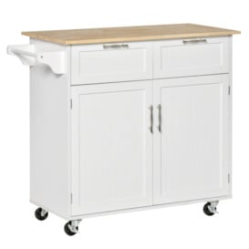 Rolling Kitchen Island Storage Kitchen Cart with Adjustable Shelves - thumbnail 2
