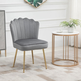Velvet-Feel Shell Luxe Accent Chair Home Bedroom Lounge - thumbnail 3