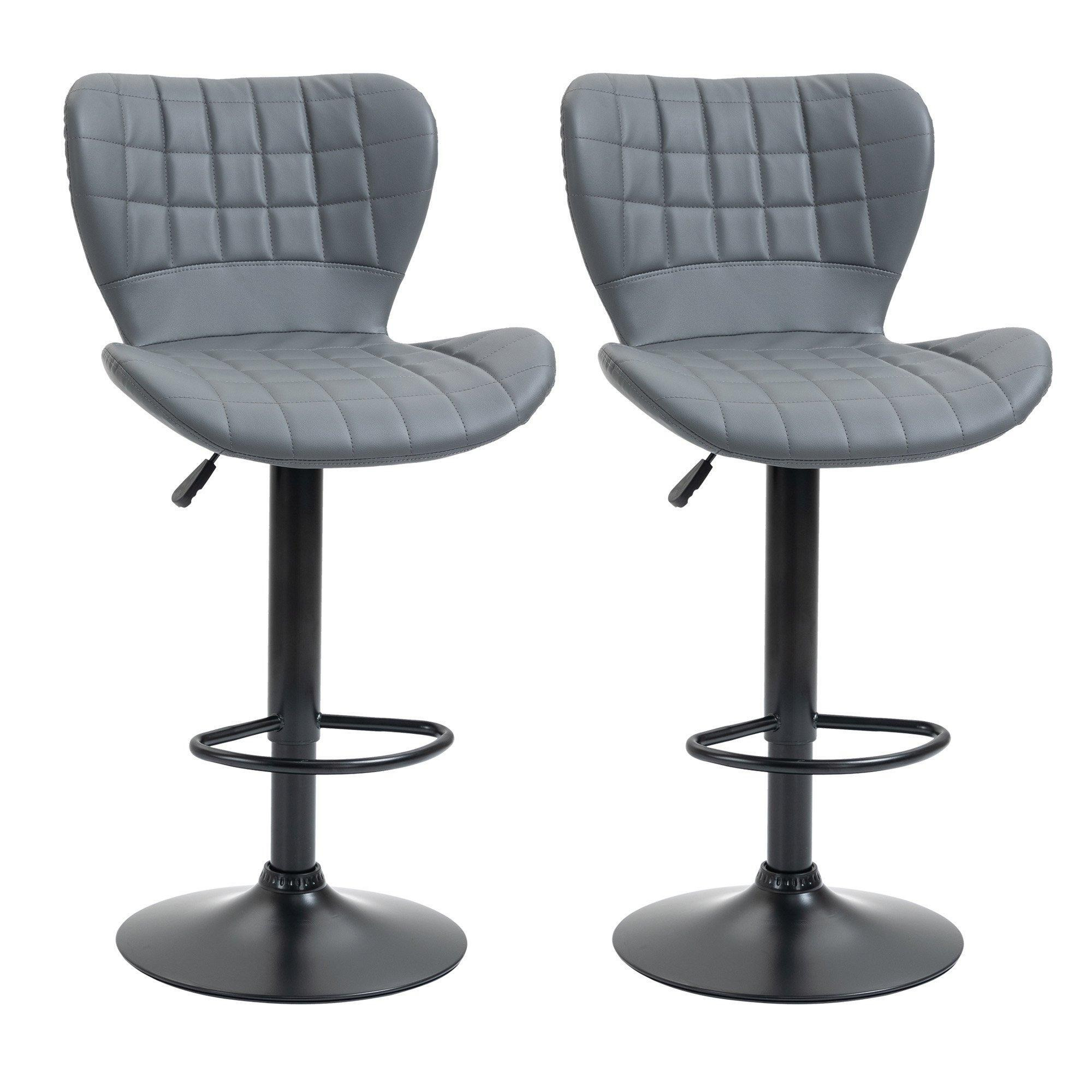 Bar Stools Set of 2 Adjustable Height Swivel Bar Chairs - image 1