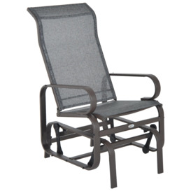Outdoor Gliding Rocking Chair with Metal Frame for Patio, Backyard