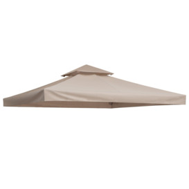 3x3m Gazebo Top Cover Double Tier Canopy Replacement Pavilion Roof