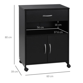 Rolling Printer Stand Vertical File Cabinet with Drawer Double Door - thumbnail 3
