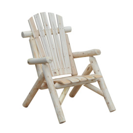 Outdoor Wood Adirondack Chair Patio Chaise Lounge Deck Reclined Bench - thumbnail 1