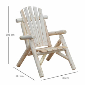 Outdoor Wood Adirondack Chair Patio Chaise Lounge Deck Reclined Bench - thumbnail 3