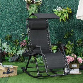 Folding Recliner Chair Outdoor Lounge Rocker Zero-Gravity Seat - thumbnail 2