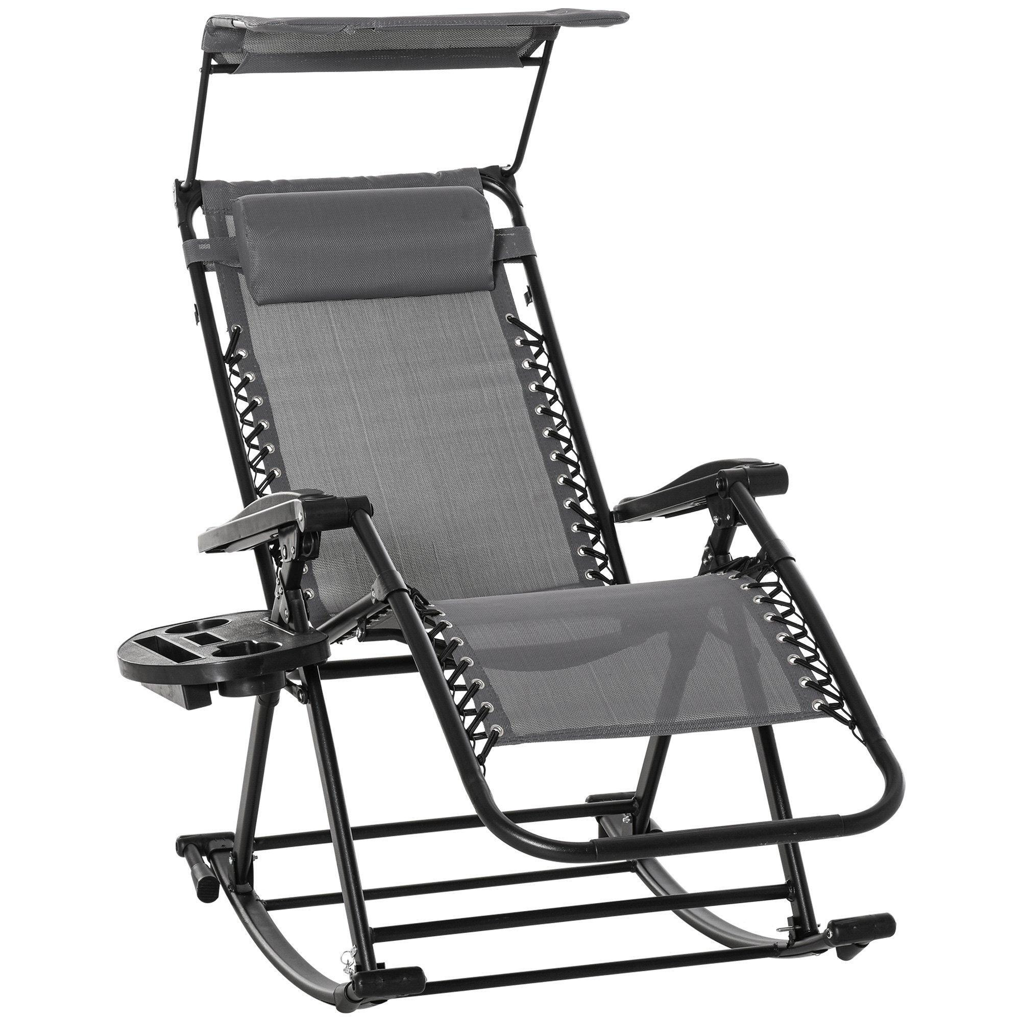 Folding Recliner Chair Outdoor Lounge Rocker Zero-Gravity Seat - image 1