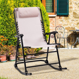 Folding Rocking Chair Outdoor Portable Zero Gravity Chair - thumbnail 2