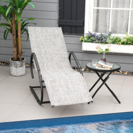 Outdoor Sun Lounger for Sunbathing, Reclining Rocking Chaise Chair - thumbnail 3
