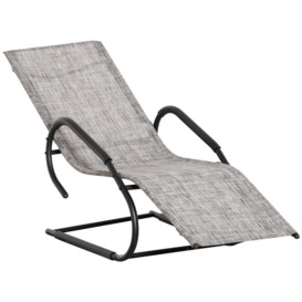 Outdoor Sun Lounger for Sunbathing, Reclining Rocking Chaise Chair