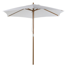 2.5m Wood Garden Parasol Sun Shade Patio Outdoor Wooden Umbrella