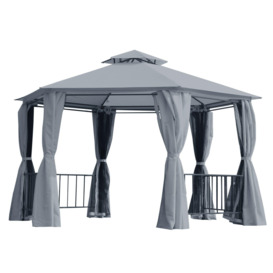 3 x 3Metre Gazebo Canopy 2 Tier Patio Shelter Steel for Garden