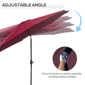 3(m) Patio Umbrella Outdoor Sunshade Canopywith Tilt & Crank - thumbnail 3