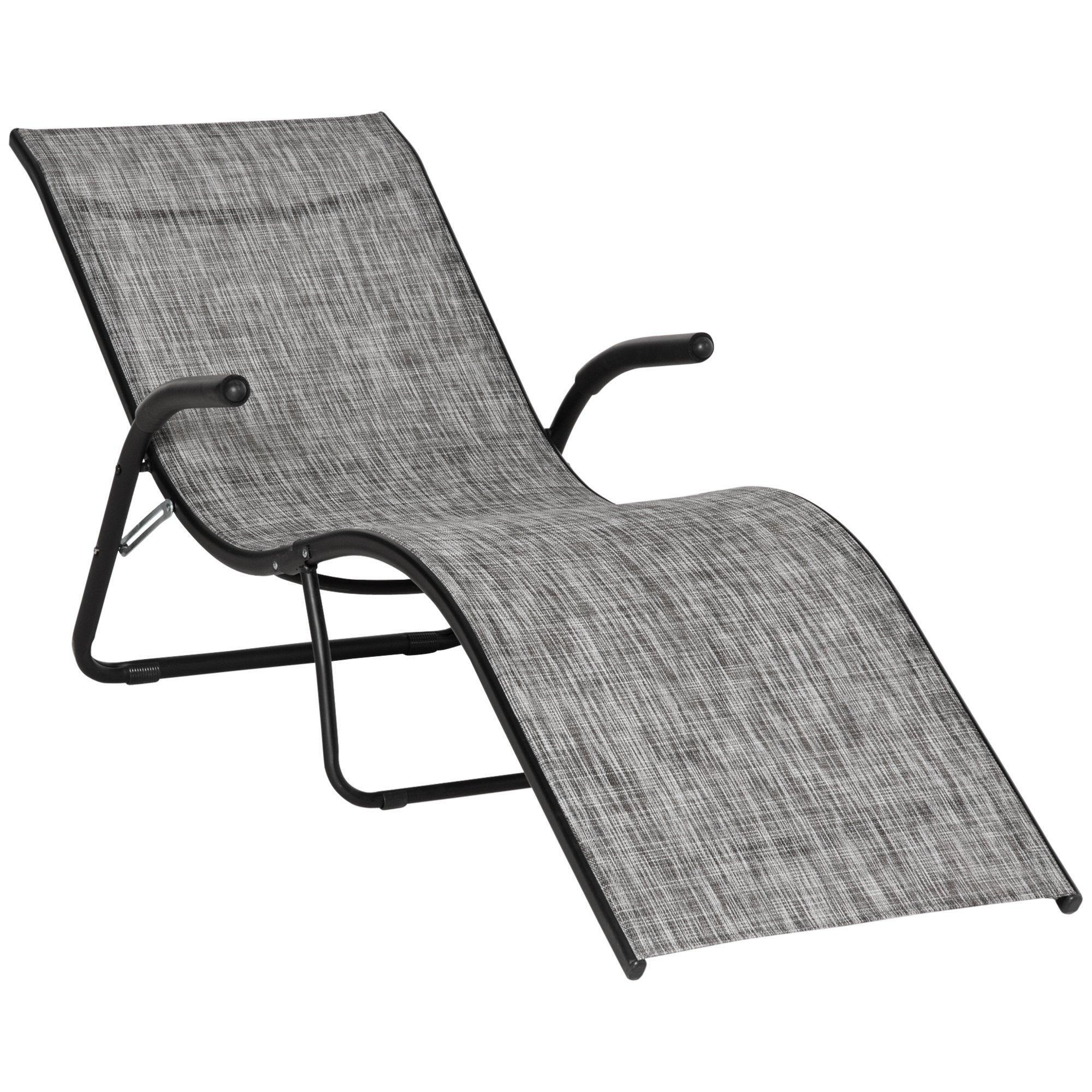 Folding Lounge Chair, Outdoor Chaise Lounge for Beach, Poolside - image 1