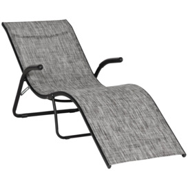 Folding Lounge Chair, Outdoor Chaise Lounge for Beach, Poolside - thumbnail 1