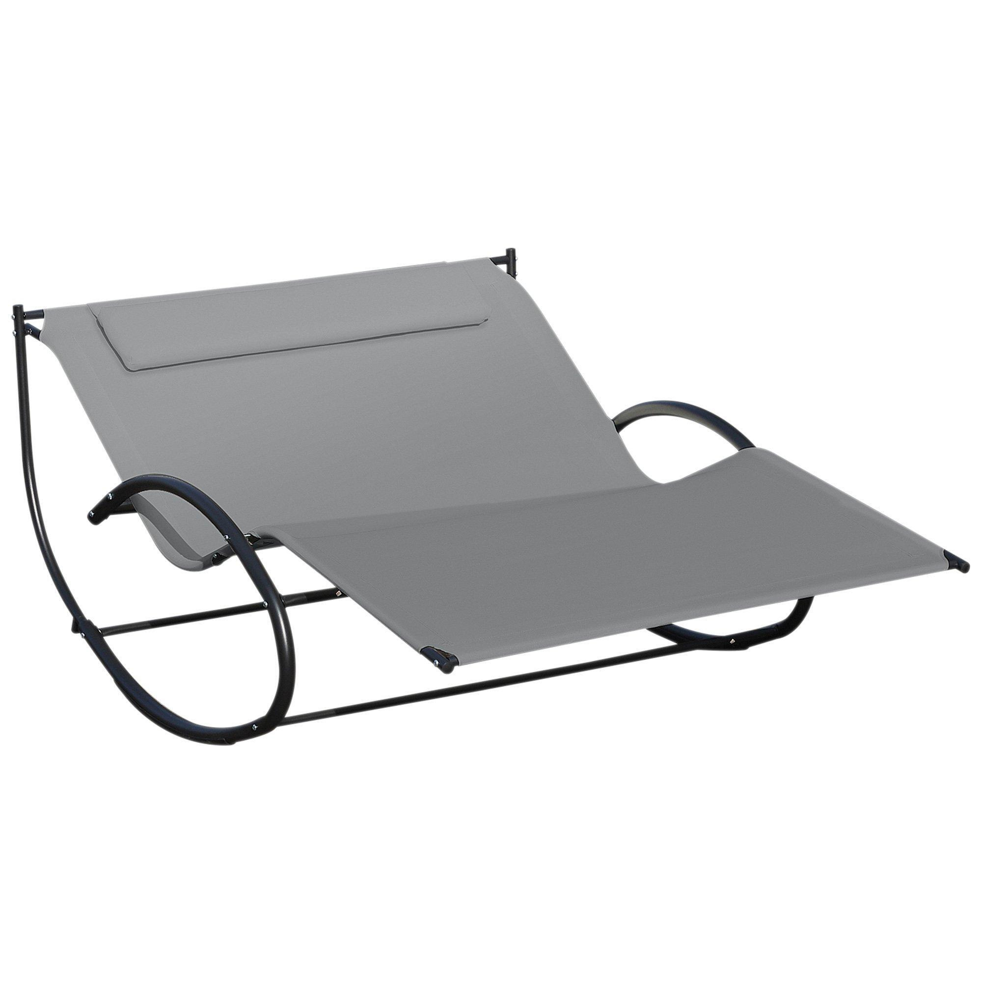 Hammock Chair Sun Bed Rock Seat with Metal Texteline with Pillow - image 1