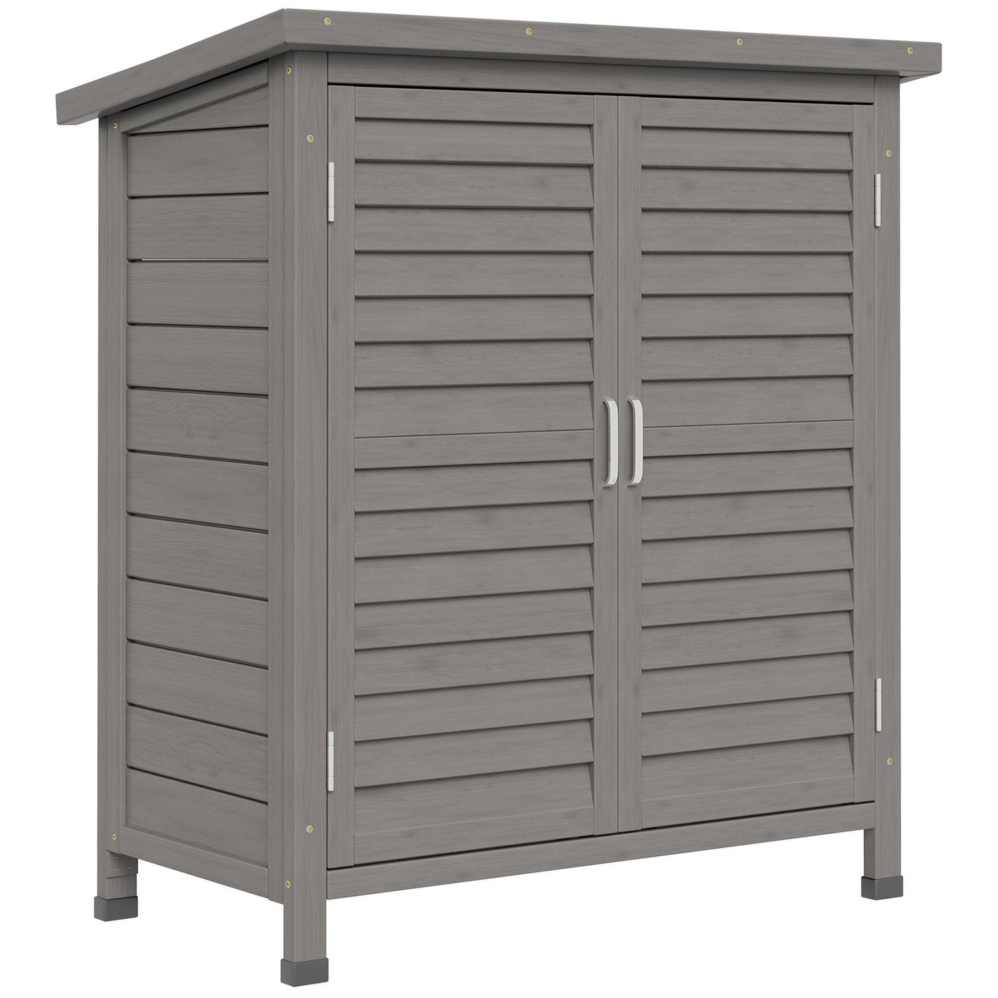 Garden Storage Shed Solid Fir Wood Garage Organisation w/ Doors - image 1