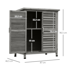 Garden Storage Shed Solid Fir Wood Garage Organisation w/ Doors - thumbnail 3