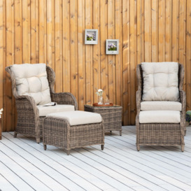 Garden Sofa Chair & Stool Table Set Patio Wicker Weave Furniture Set Outdoor - thumbnail 3