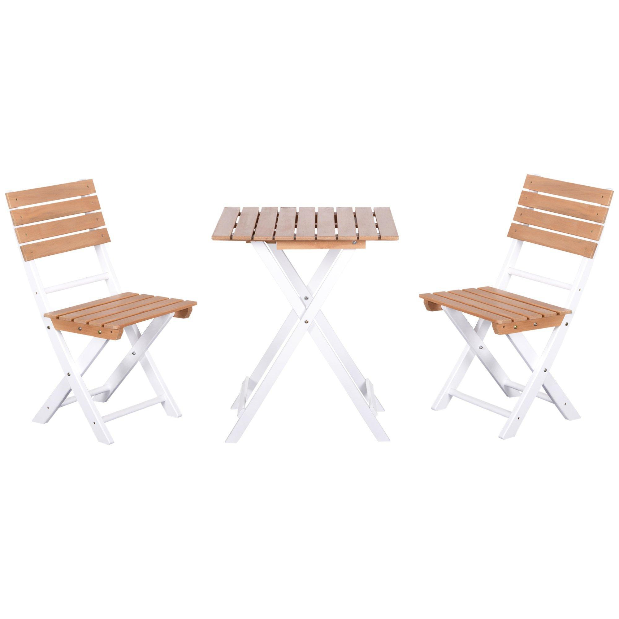 3Pcs Garden Bistro Set, Folding Outdoor Chairs and Table Set - image 1