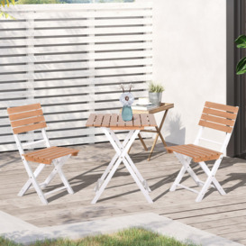 3Pcs Garden Bistro Set, Folding Outdoor Chairs and Table Set - thumbnail 2