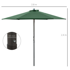 2.8m Patio Umbrella Parasol Outdoor Table Umbrella 6 Ribs - thumbnail 3