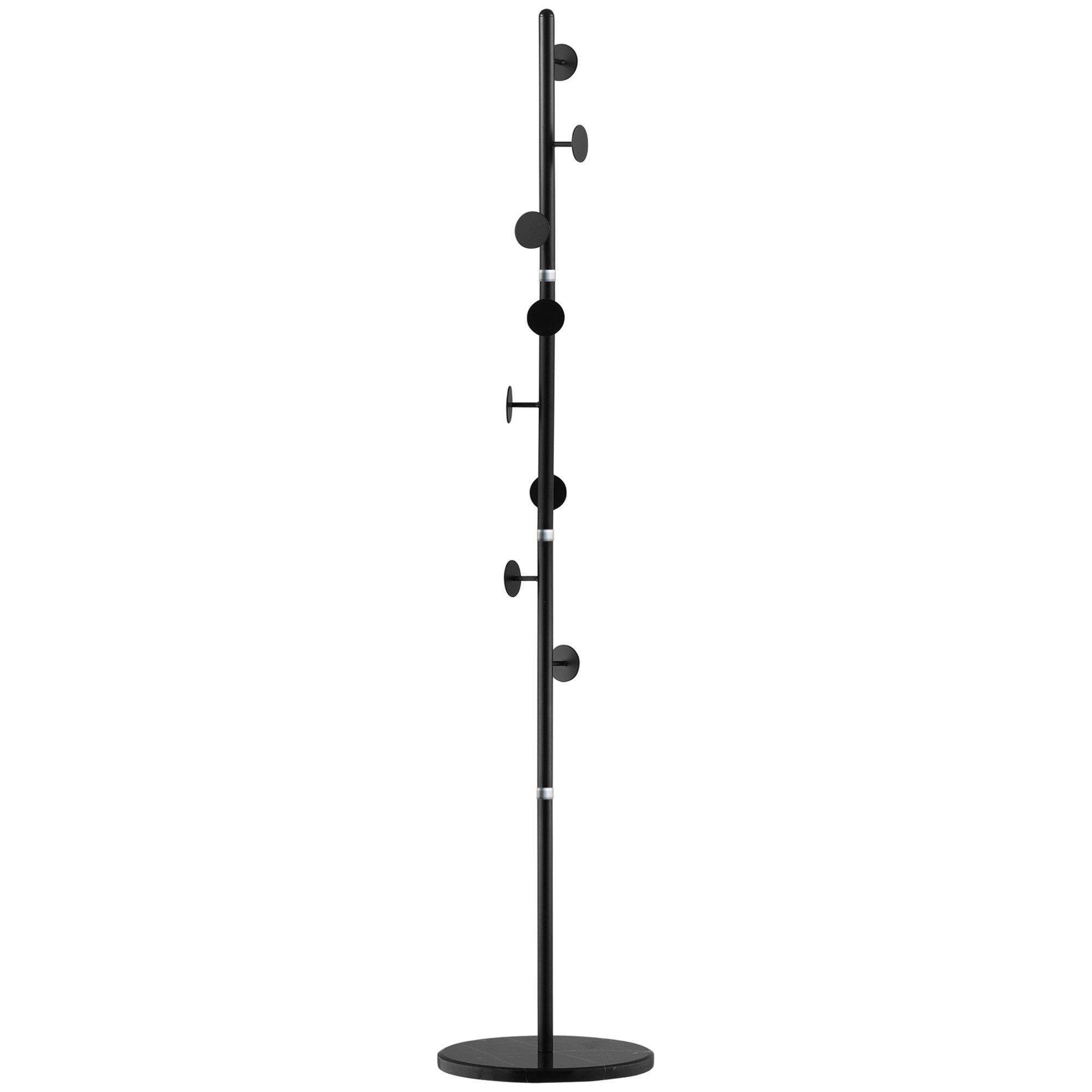Steel Coat Rack Hall Tree with 8 Hooks Marble Base for Clothes Hats - image 1