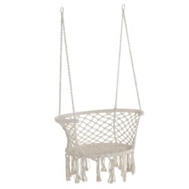 Hanging Hammock Chair Macrame Seat for Outdoor Patio Garden - thumbnail 1