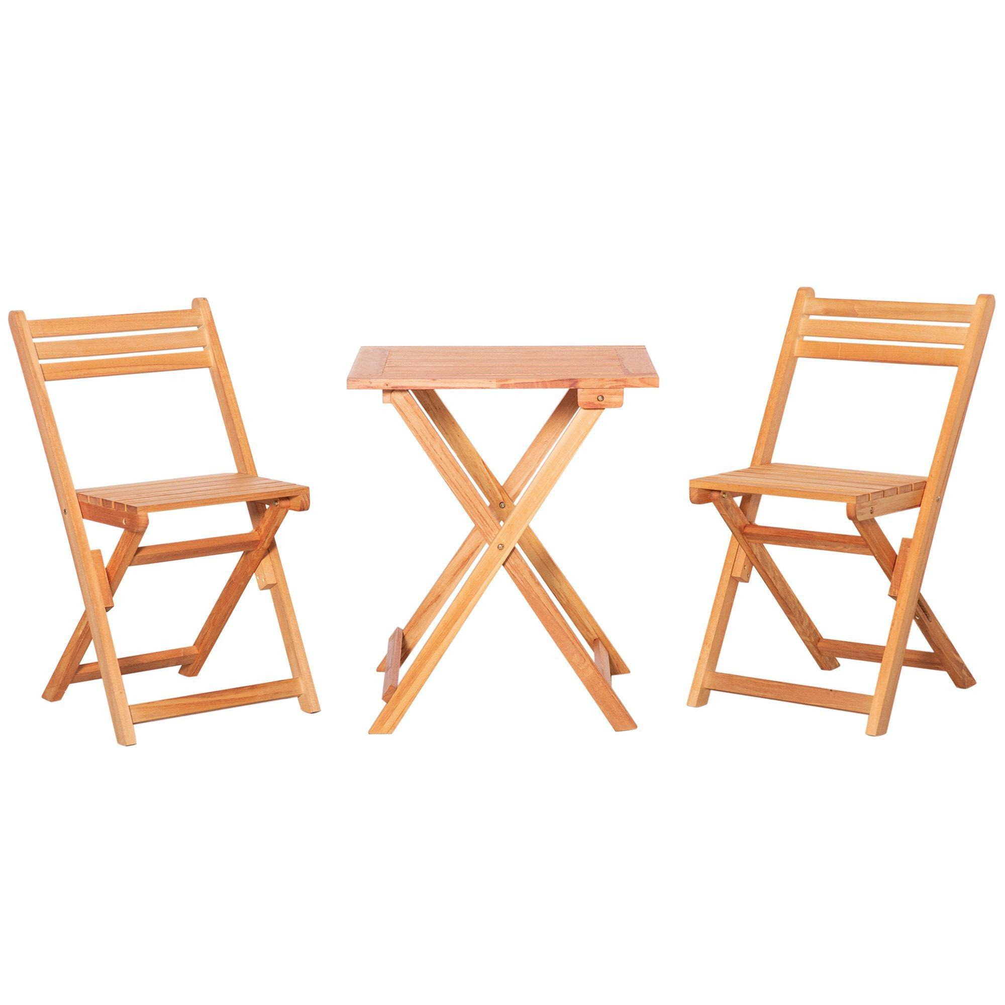 3Pcs Garden Bistro Set, Folding Outdoor Chairs and Table Set - image 1