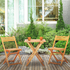 3Pcs Garden Bistro Set, Folding Outdoor Chairs and Table Set - thumbnail 2