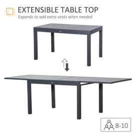 Extendable Garden Table 10 Seater for Lawn Balcony and Backyard - thumbnail 3
