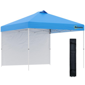 3x3Metre Pop Up Gazebo Canopy Tent with 1 Sidewall Carrying Bag - thumbnail 1