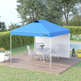 3x3Metre Pop Up Gazebo Canopy Tent with 1 Sidewall Carrying Bag - thumbnail 2