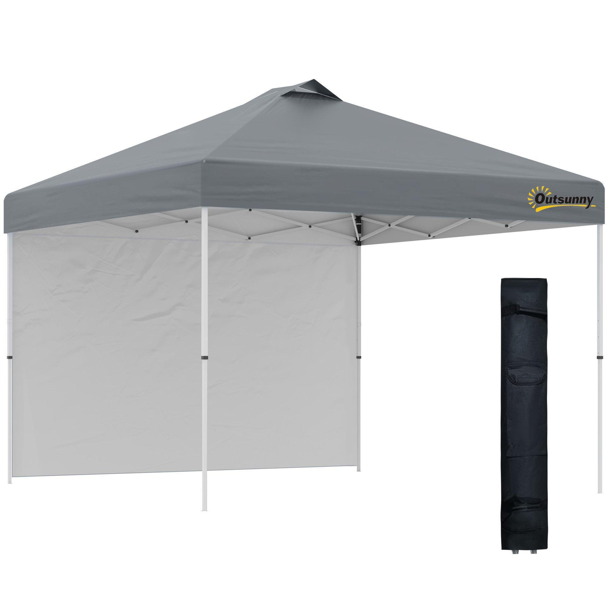 3x3Metre Pop Up Gazebo Canopy Tent with 1 Sidewall Carrying Bag - image 1
