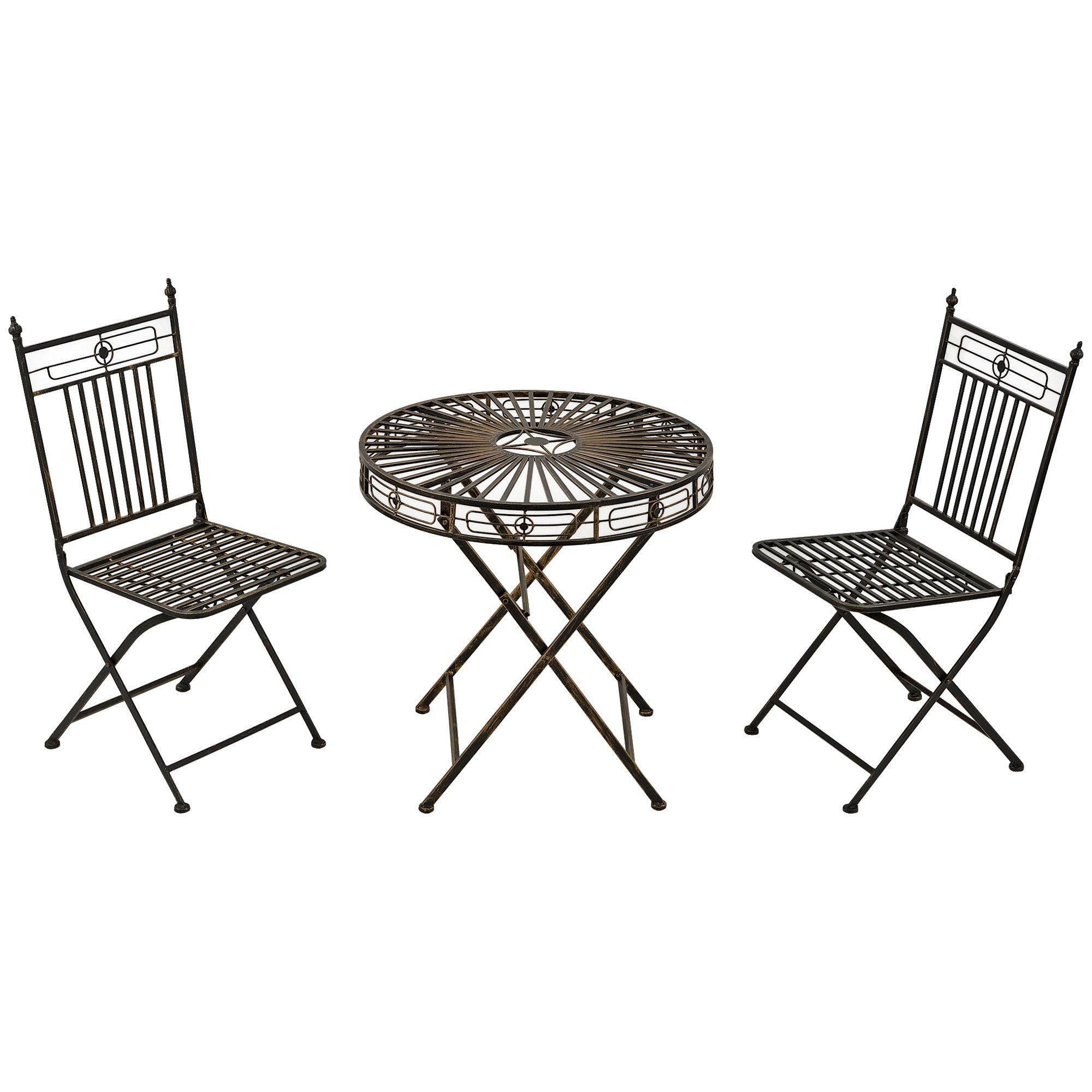 3PCs Garden Bistro Set with 2 Folding Chair and 1 Table - image 1