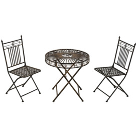 3PCs Garden Bistro Set with 2 Folding Chair and 1 Table - thumbnail 1