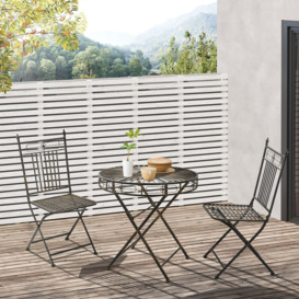 3PCs Garden Bistro Set with 2 Folding Chair and 1 Table - thumbnail 3