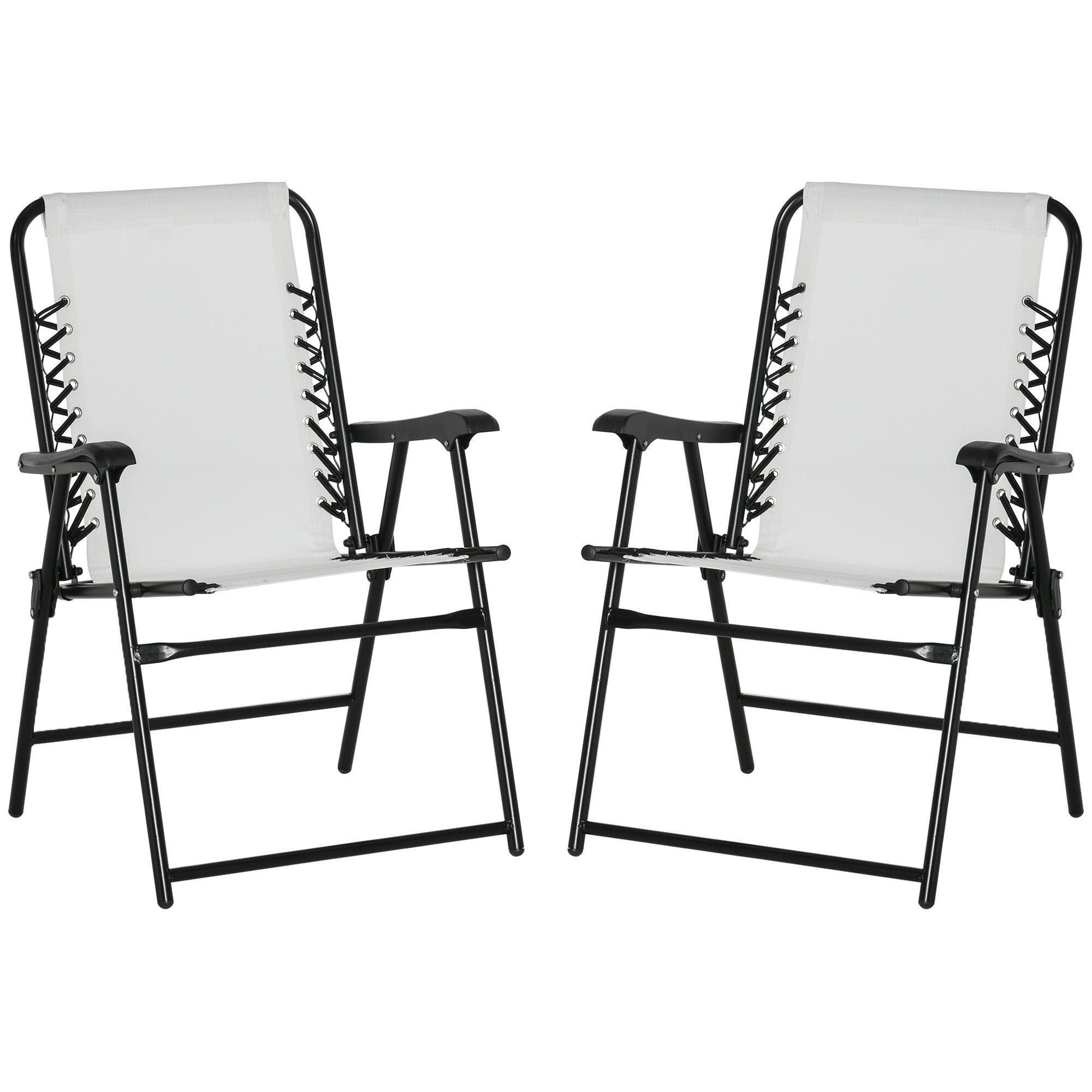 2Pcs Outdoor Patio Folding Chairs, Portable Garden Loungers - image 1