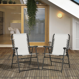 2Pcs Outdoor Patio Folding Chairs, Portable Garden Loungers - thumbnail 3