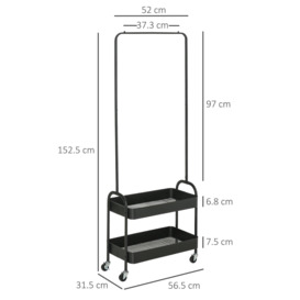 Metal Coat Rack with Shoe Storge, Clothes Hanging Stand - thumbnail 3