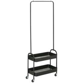 Metal Coat Rack with Shoe Storge, Clothes Hanging Stand - thumbnail 1