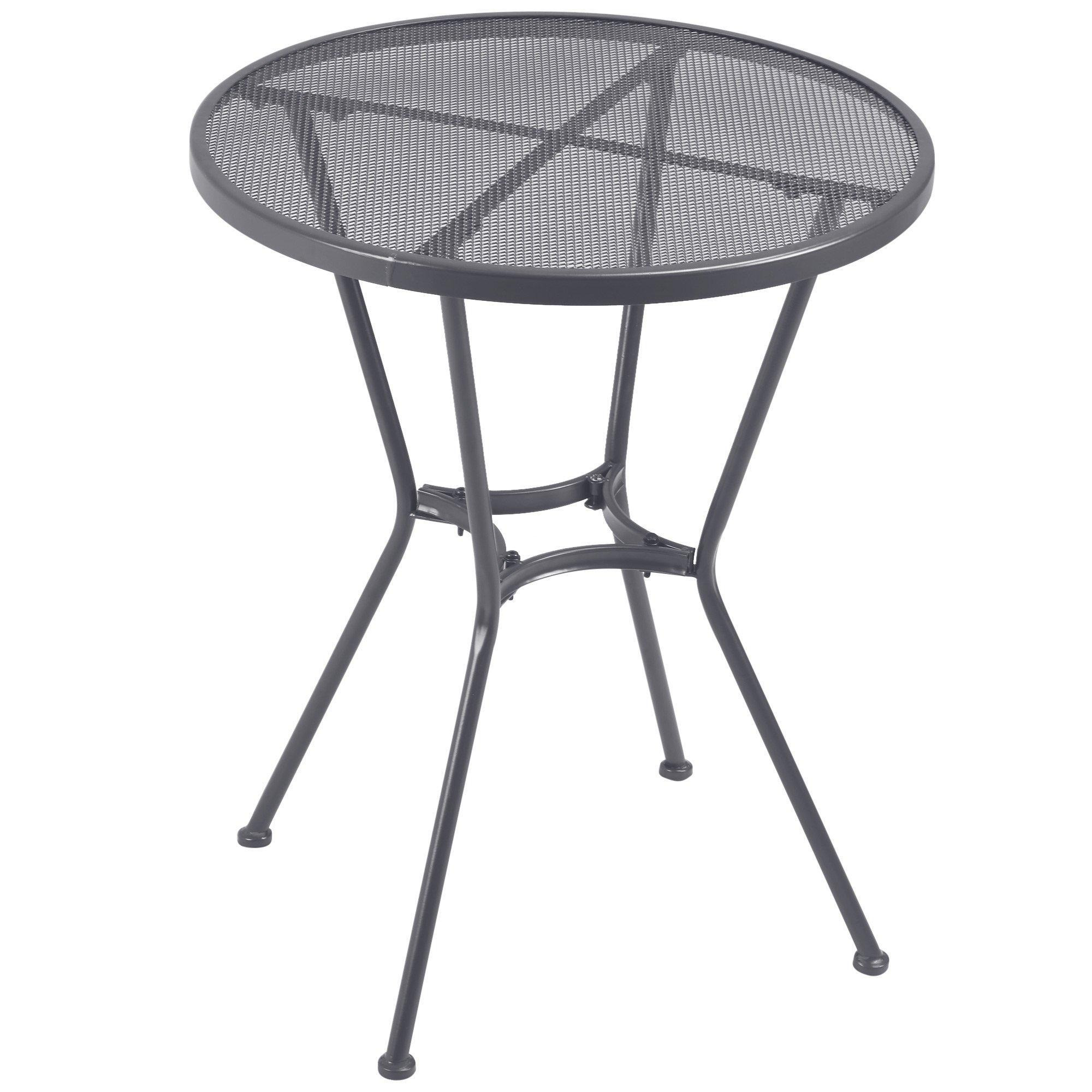 60cm Garden Round Bistro Table with Mesh Tabletop for Balcony Deck - image 1
