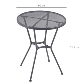 60cm Garden Round Bistro Table with Mesh Tabletop for Balcony Deck - thumbnail 3